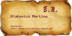 Blahovics Martina névjegykártya